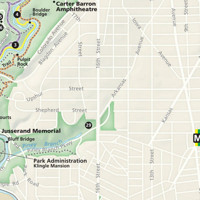 US National Park Service Rock Creek Park digital map