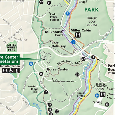 US National Park Service Rock Creek Park digital map