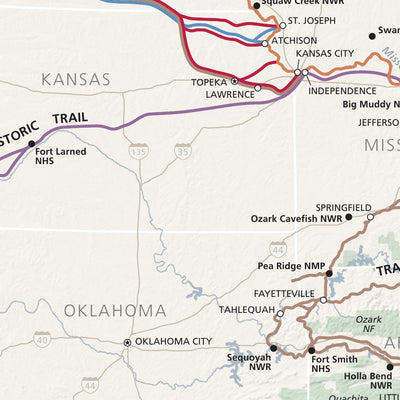 US National Park Service US National Trails System digital map