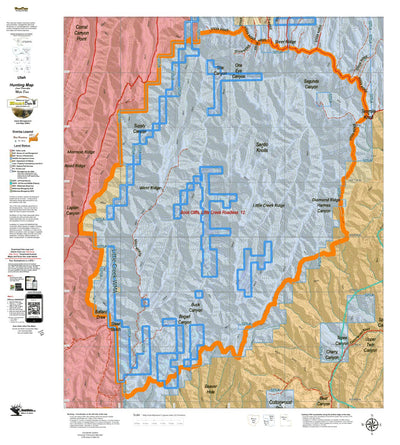 Utah HuntData LLC UT Book Cliffs Little Creek Roadless 12 Hybrid Mule Deer digital map