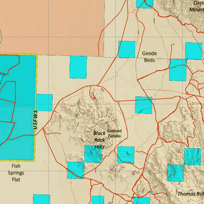 Utah HuntData LLC UT West Desert West Land Ownership Hybrid 623 digital map