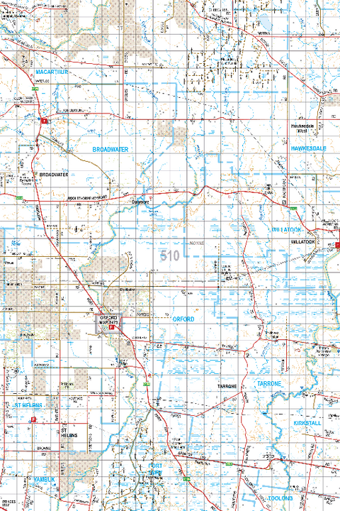 Map 510 - Spatial Vision's Vicmap Book (South West Edition 8, 2025 Update) - 100K Series Preview 1