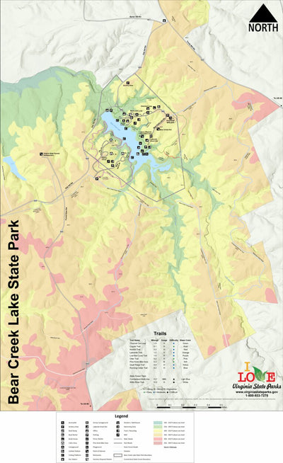 Virginia State Parks Bear Creek Lake State Park digital map