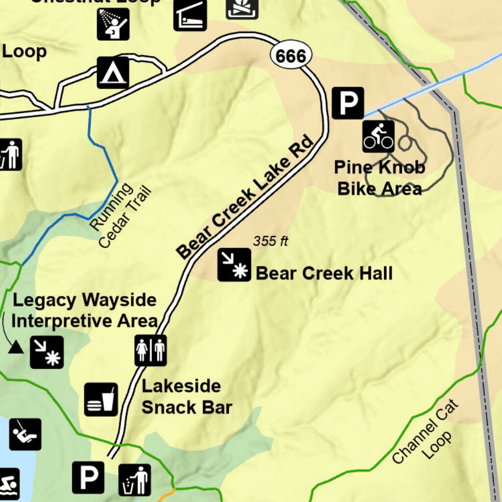 Bear Creek Lake State Park Map by Virginia State Parks | Avenza Maps