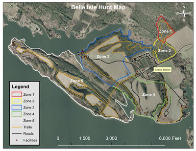 Virginia State Parks Belle Isle State Park - Hunt Zones digital map