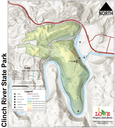 Virginia State Parks Clinch River State Park digital map