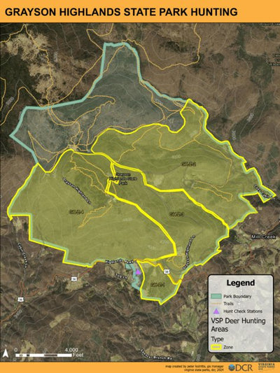 Grayson Highlands State Park - Hunt Map Preview 1