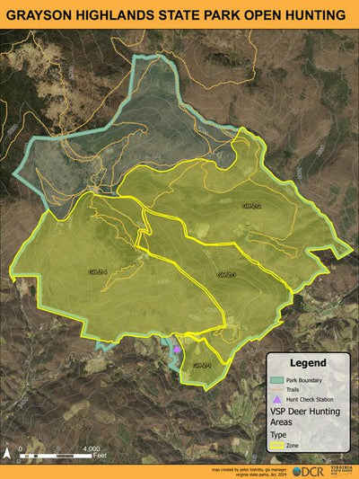 Grayson Highlands State Park - Hunt Map Preview 1