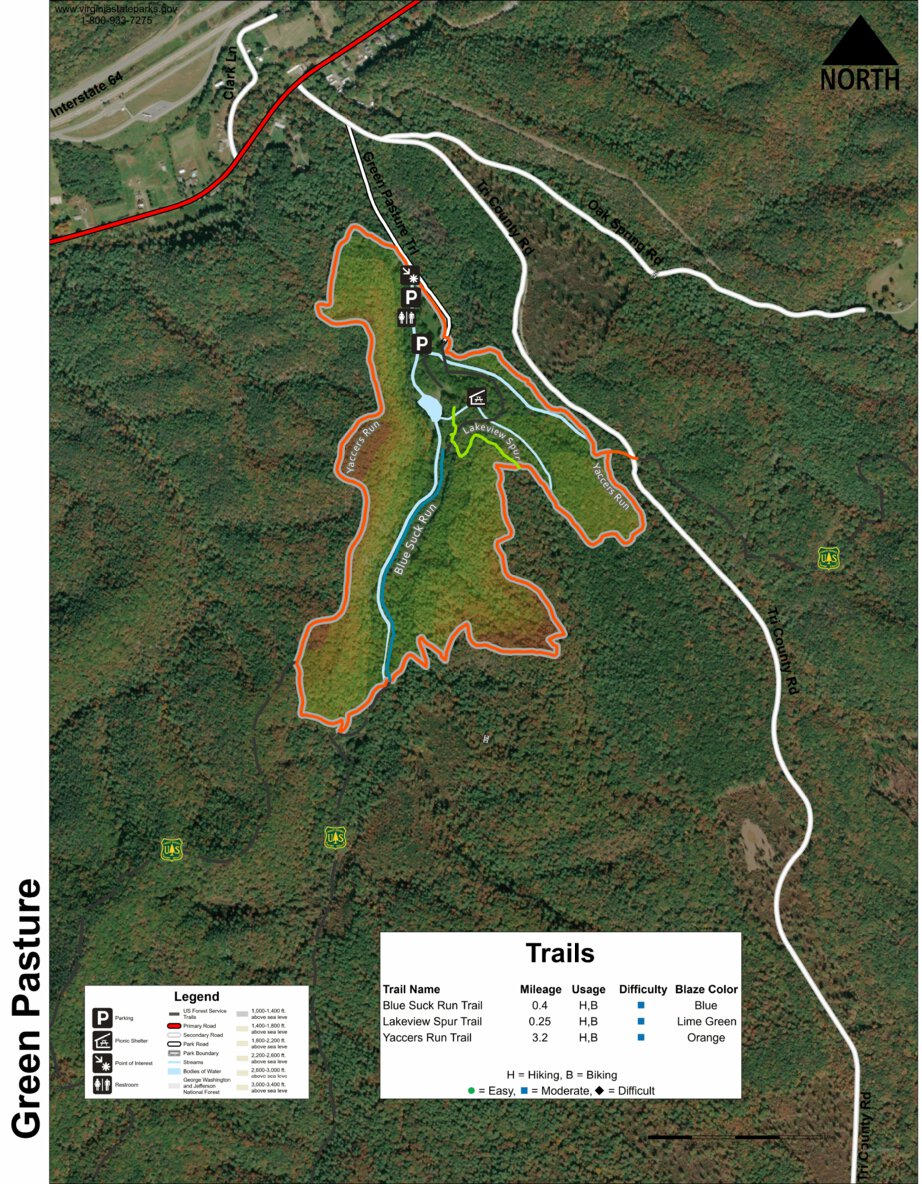 Green Pasture (Douthat State Park) Map by Virginia State Parks | Avenza ...