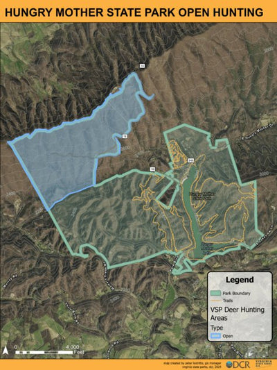 Hungry Mother State Park - Open Hunt Map Preview 1