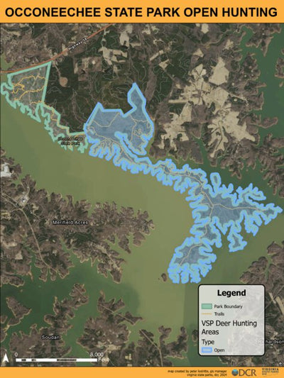 Occoneechee State Park - Open Hunt Map Preview 1