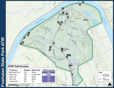 Powhatan State Park: All Terrain Wheelchair Map Preview 1