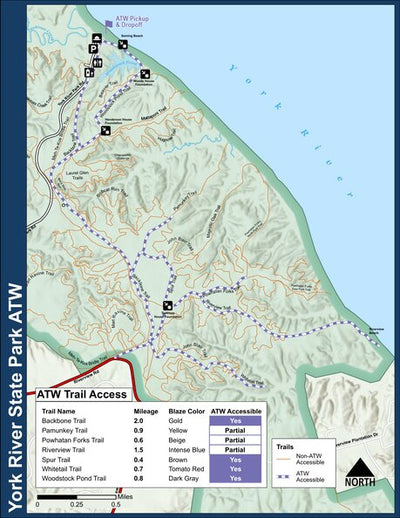 York River State Park: All Terrain Wheelchair Map Preview 1
