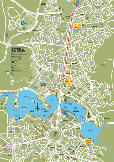 Visit Canberra Canberra City Map [Front] digital map