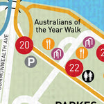 Visit Canberra Lake Burley Griffin - Cycling Map [Front] digital map