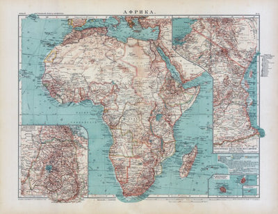 Waldin Africa Map (in Russian), 1910 digital map
