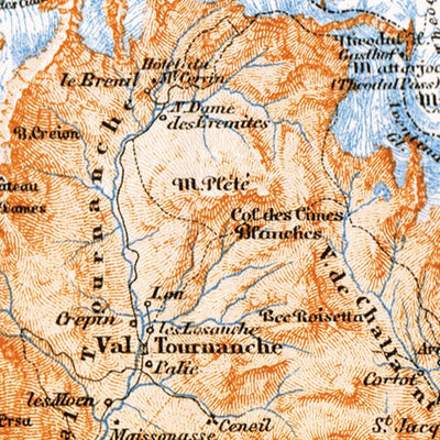 Waldin Alps of Valais, d´Evolène and Vogogna (Italy), 1897 digital map