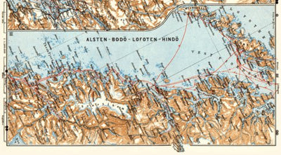 Waldin Alsten - Bodö - Lofoten - Hindö district map, 1910 digital map