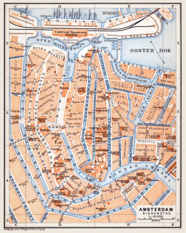 Waldin Amsterdam, central part map, 1904 digital map
