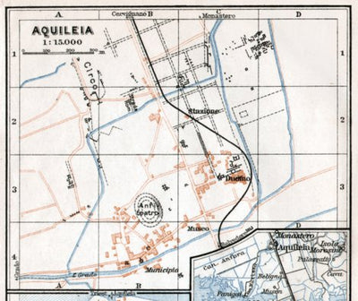 Waldin Aquileja town plan, 1910 digital map