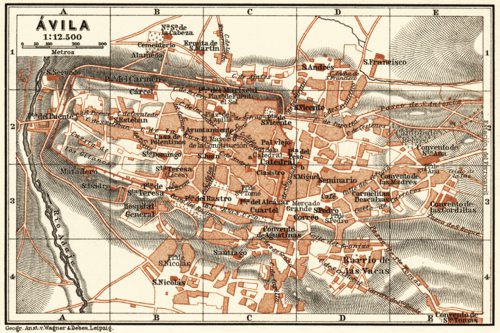 Ávila city Map, 1899 by Waldin | Avenza Maps