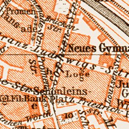 Waldin Bamberg city map, 1909 digital map