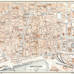 Waldin Barcelona central part map, 1899 digital map