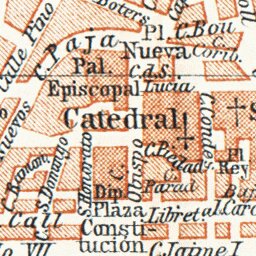 Waldin Barcelona central part map, 1899 digital map