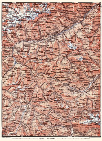 Waldin Basse-Engadine map, 1897 digital map