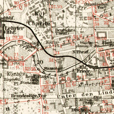 Waldin Berlin, city map with tramway and S-Bahn networks, 1911 digital map