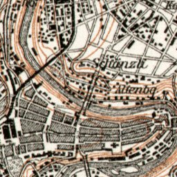 Waldin Bern (Berne) and environs map, 1909 digital map