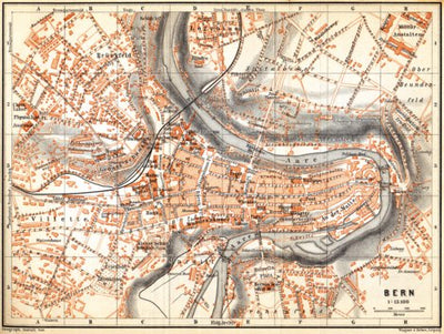 Waldin Bern (Berne) city map, 1897 digital map