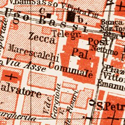 Waldin Bologna city map, 1903 digital map