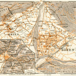 Waldin Bolzano (Bozen) and Gries, city map. Environs of Bolzano/Gries map, 1913 digital map
