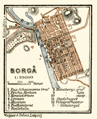 Waldin Borgå (Porvoo) town plan, 1914 digital map