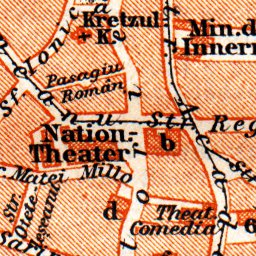 Waldin Bucharest (Bucureşti), central part map, 1911 digital map