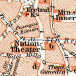 Waldin Bucharest (Bucureşti), central part map, 1913 digital map
