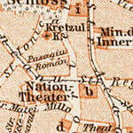 Waldin Bucharest (Bucureşti) central part map, 1914 digital map