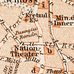 Waldin Bucharest (Bucureşti) central part map, 1914 digital map
