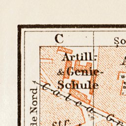 Waldin Bucharest (Bucureşti) central part map, 1914 digital map