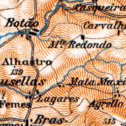 Waldin Bussaco - Coimbra district map, 1929 digital map