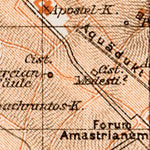 Waldin Byzantium (Byzanz, Constantinople) ancient site map, 1914 digital map