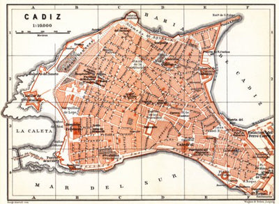 Waldin Cádiz city map, 1899 digital map