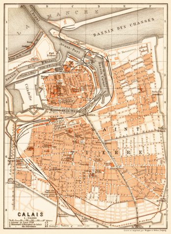 Waldin Calais city map, 1910 digital map