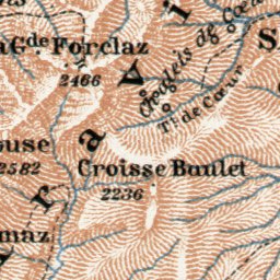 Waldin Central Savoy map, 1909 digital map