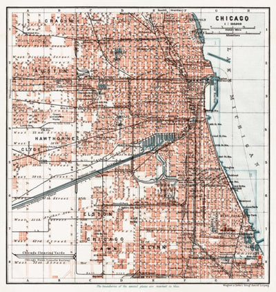 Waldin Chicago, general plan, 1909 digital map