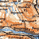 Waldin Christiania - Kongsberg - Ringerike district map, 1910 digital map