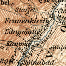 Waldin Chur and Arosa environs map (with Schanfigg), 1909 digital map