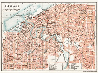 Waldin Cleveland city map, 1909 digital map