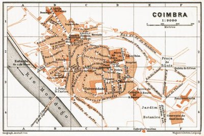 Waldin Coimbra city map, 1899 digital map